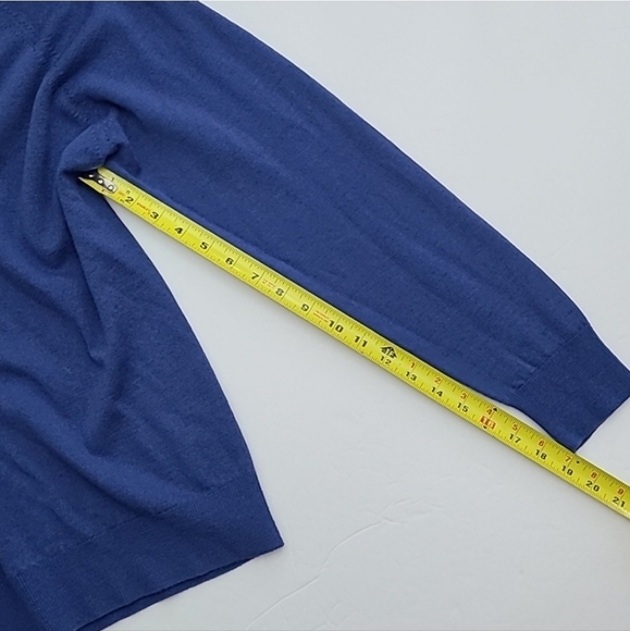 Glenbrae Men's Blue Merino Spirol V Neck Pullover Sweater  Made in UK Size Small - Picture 13 of 13